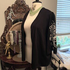 Chico's 4 22W EUC Black Embroidered Sweater